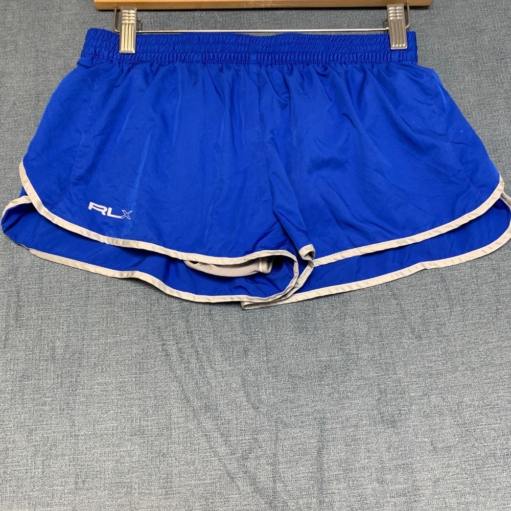 RLX Ralph Lauren Running Shorts Womens XS Blue Elastic Waist Logo Performance